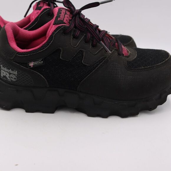 Women's Timberland PRO Powertrain Black/Pink Alloy Safety Toe Sneaker - Size 7 - Picture 2 of 16